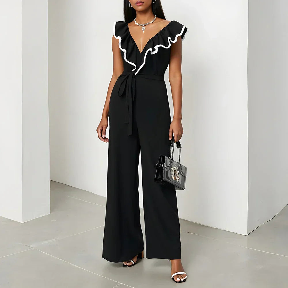 Edmonton Essence™ | Black Ruffle Jumpsuit