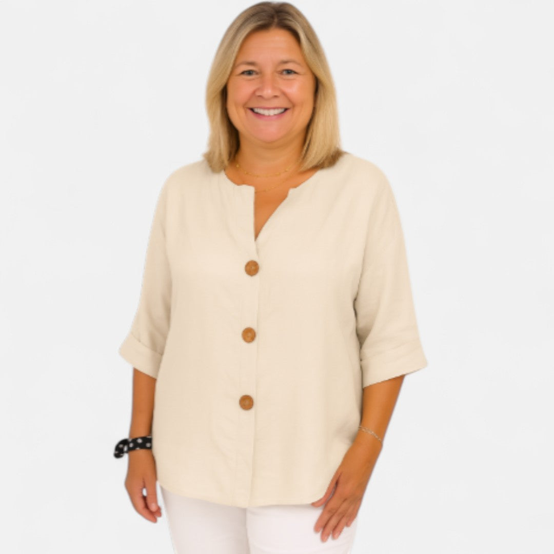 Edmonton Essence™ | Comfortable Loose-Fit Linen Blouse