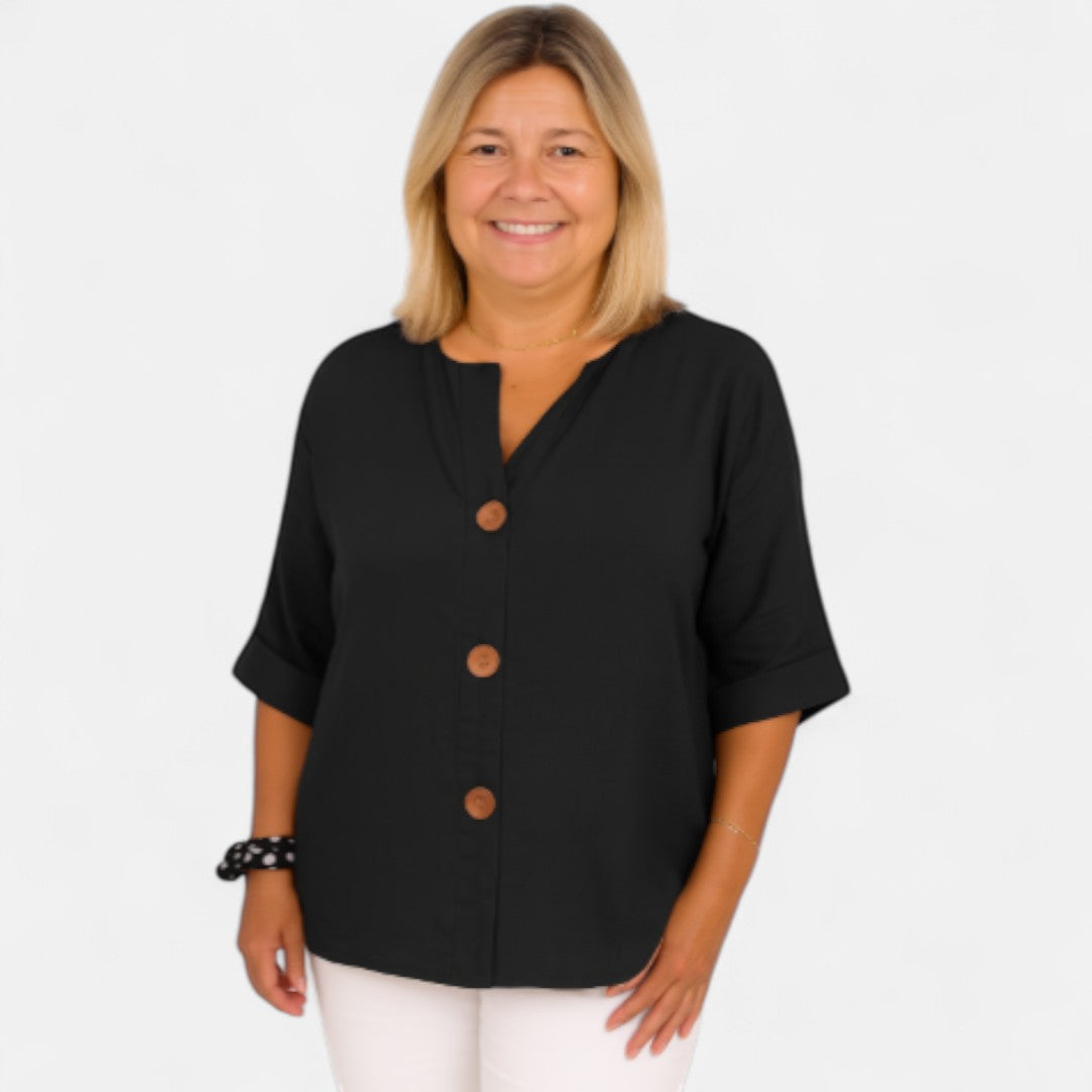 Edmonton Essence™ | Comfortable Loose-Fit Linen Blouse