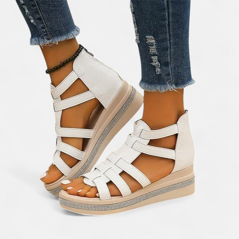 Edmonton Essence™ | Rhinestone Wedge Sandals