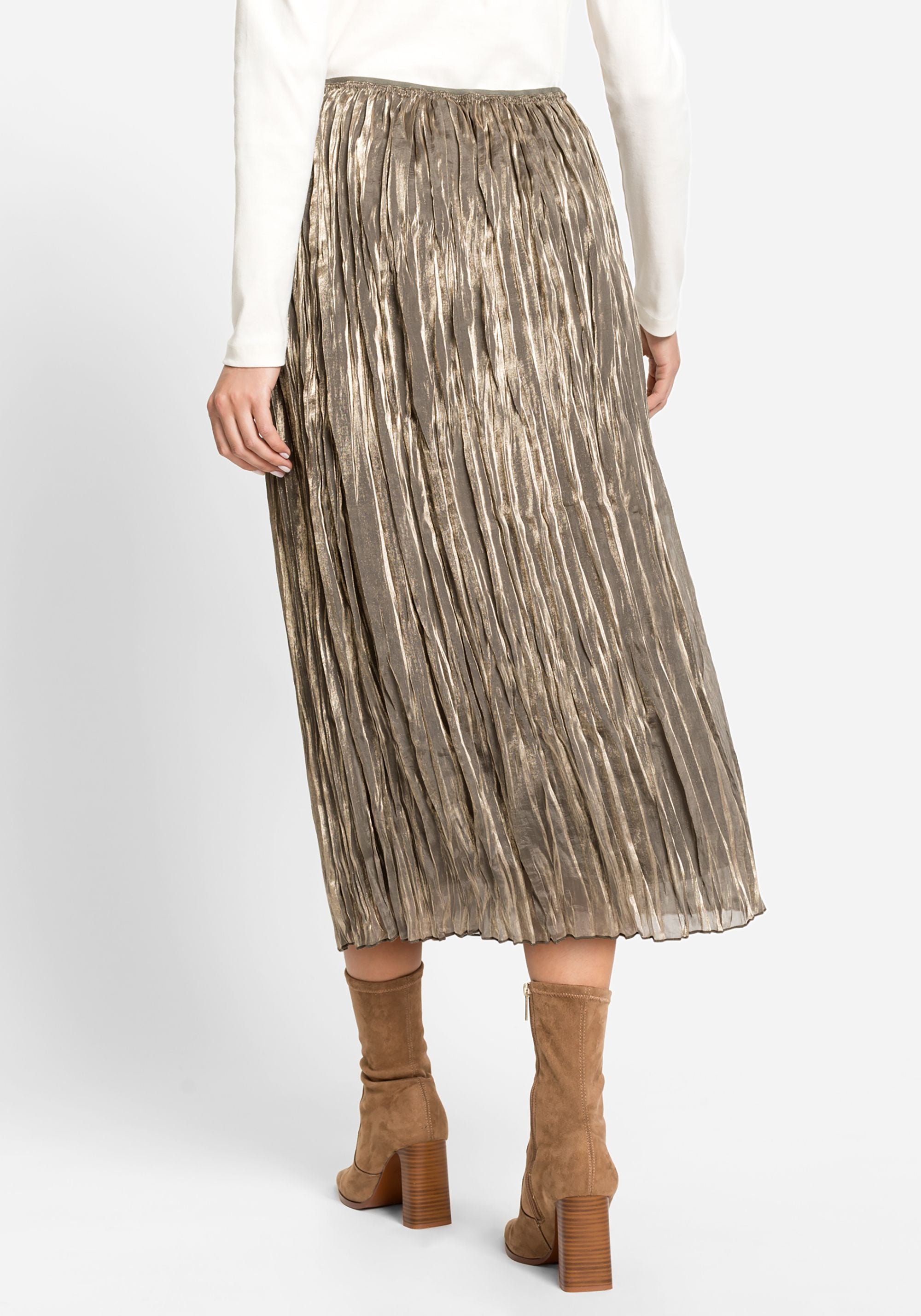 Edmonton Essence™ | Shimmer Pleated Midi Skirt